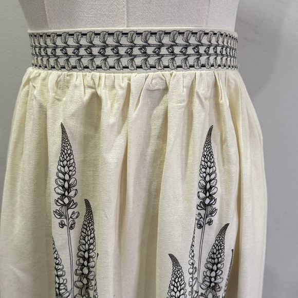 NWT Max Studio London Linen Blend Floral Midi Skirt | Size L - Picture 7 of 12